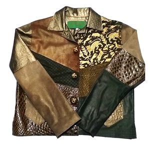 Women Grownbeans karen granier leather jacket sz M